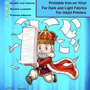 Royal Elements Printable T-Shirt Transfer Paper for Dark and Light Fabrics - 10 Heat Transfer Vinyl Sheets for Inkjet Printers